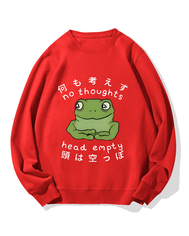 No Thoughts Head Empty Frog Cotton Sweatshirt