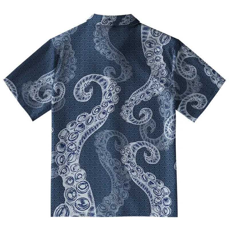  Octopus Tentacles Japanese Button-up Shirt