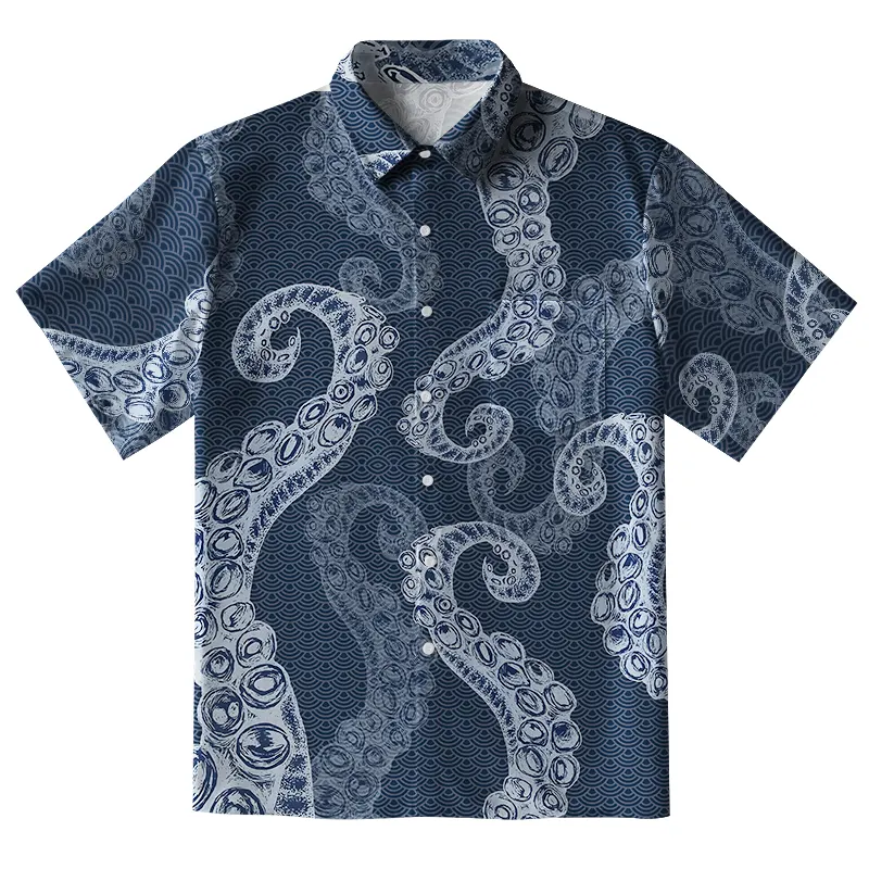  Octopus Tentacles Japanese Button-up Shirt