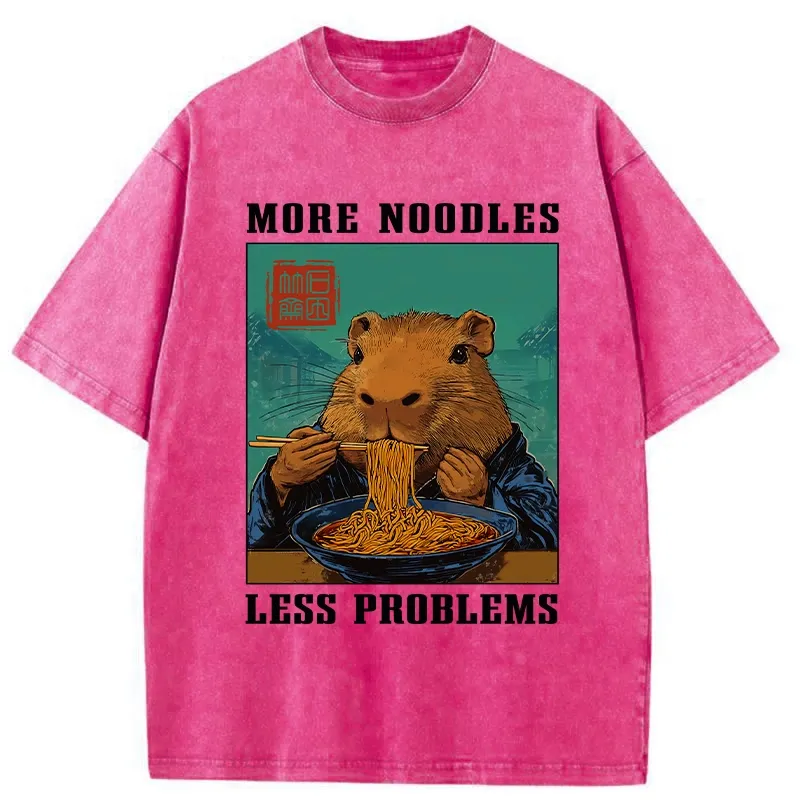More Noodles Less Problems Washed T-Shirt