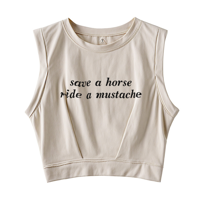 Save A Horse Ride A Mustache Sleeveless Crop Top
