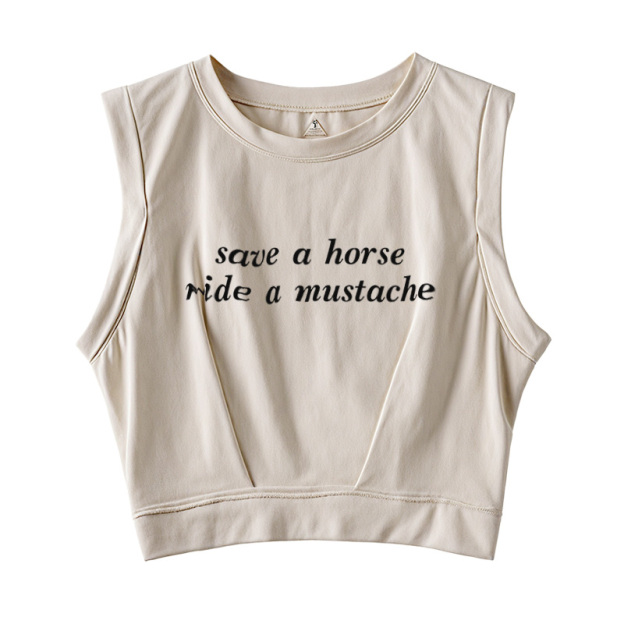  Save A Horse Ride A Mustache Sleeveless Crop Top