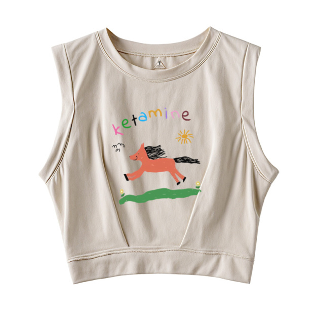  Running Orange Pony Sleeveless Crop Top