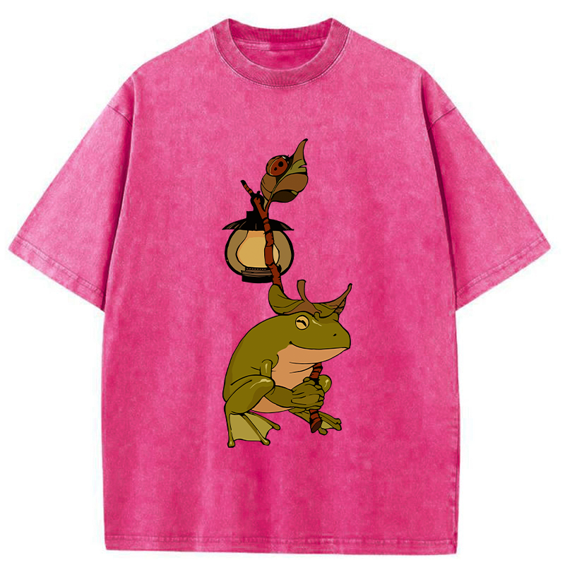Frog With Lantern Washed T-Shirt