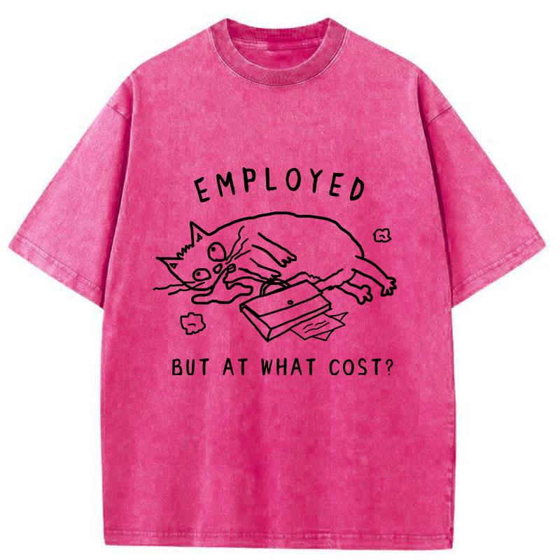 Employed But At What Cost Washed T-Shirt