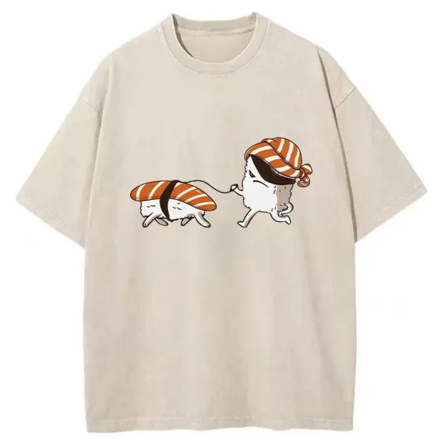 Sushi Walking Sushi Washed T-Shirt