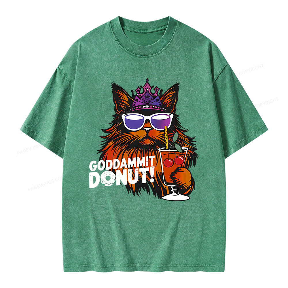 Goddammit Donut Unisex Washed T-shirt