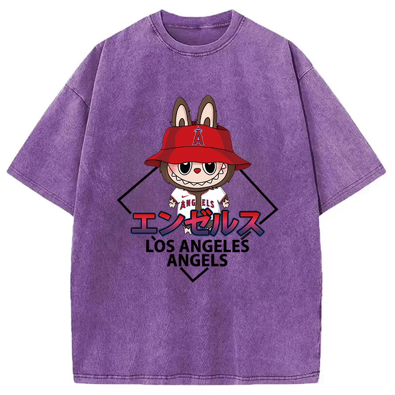 Labubu Los Angeles Angels Vintage Japanese Washed T-Shirt