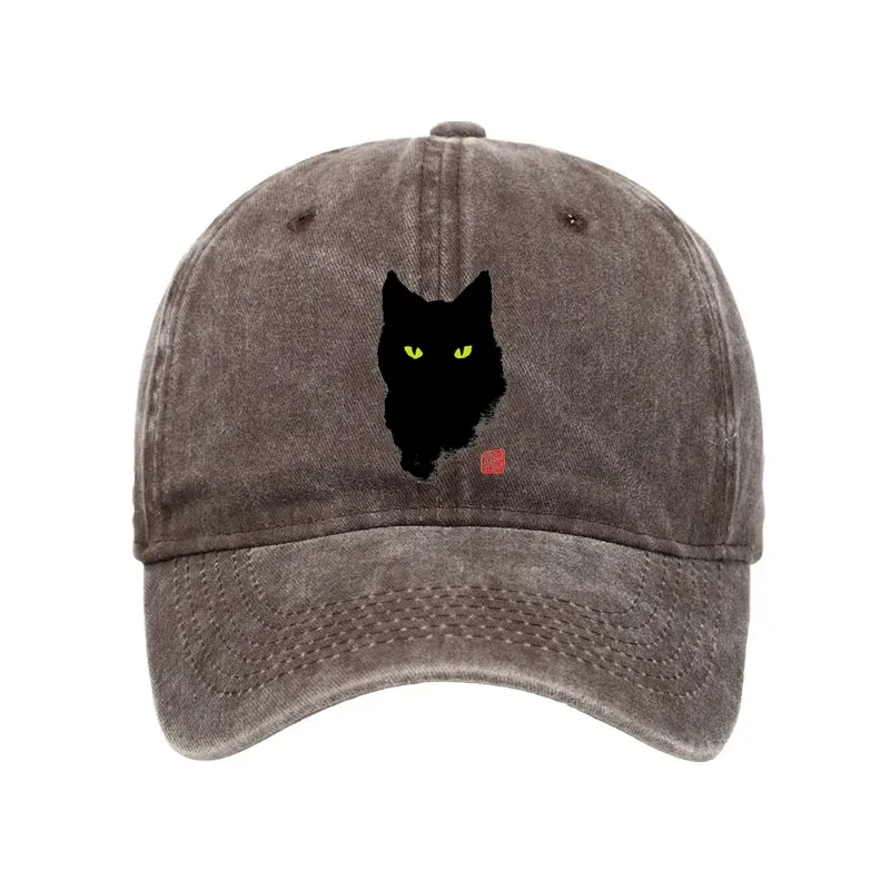 Cat Sharp Gaze Washed Cap