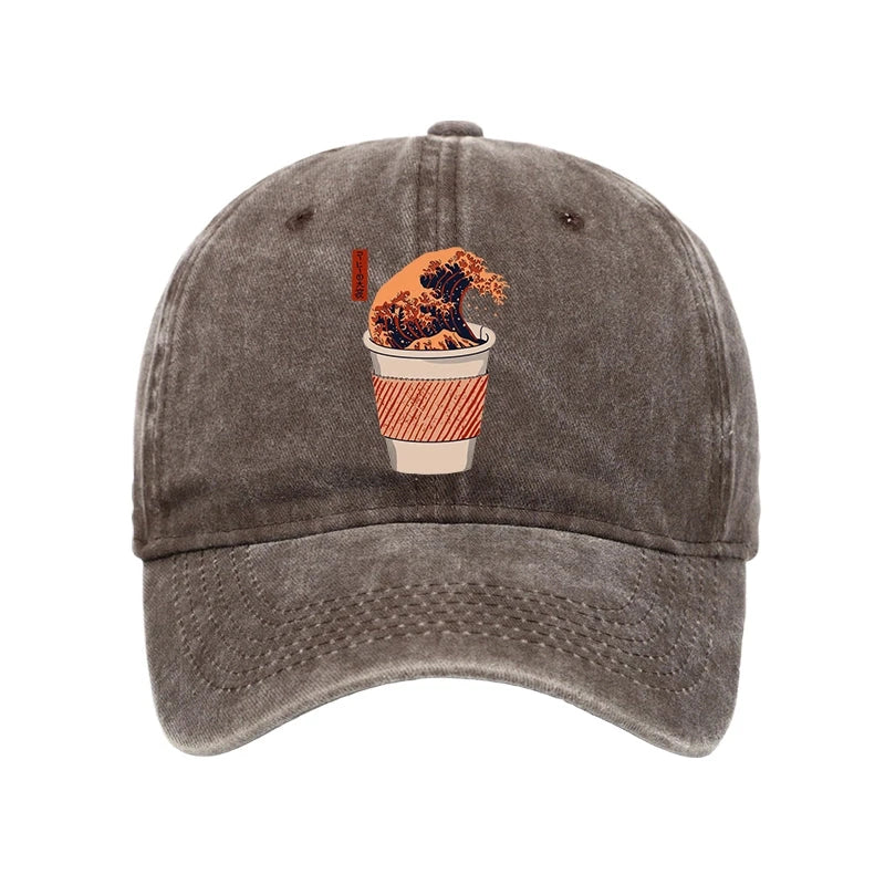  The Great Wave Coffee Washed Cap
