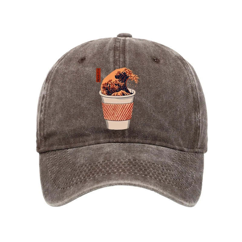  The Great Wave Coffee Washed Cap