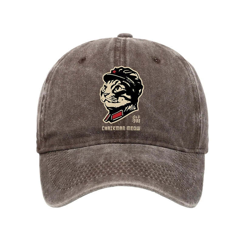 Chinese Spirit Cat Washed Cap