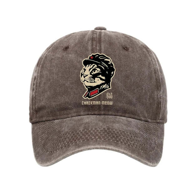Chinese Spirit Cat Washed Cap