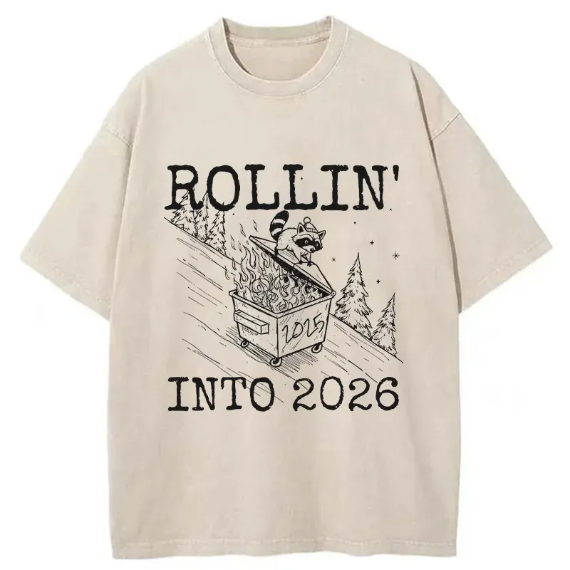 Unisex Rollin' Into 2026 Washed T-Shirt