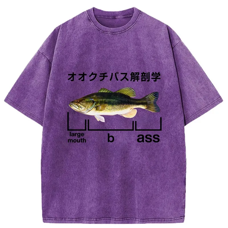 Largemouth Bass Anatomy Washed T-Shirt