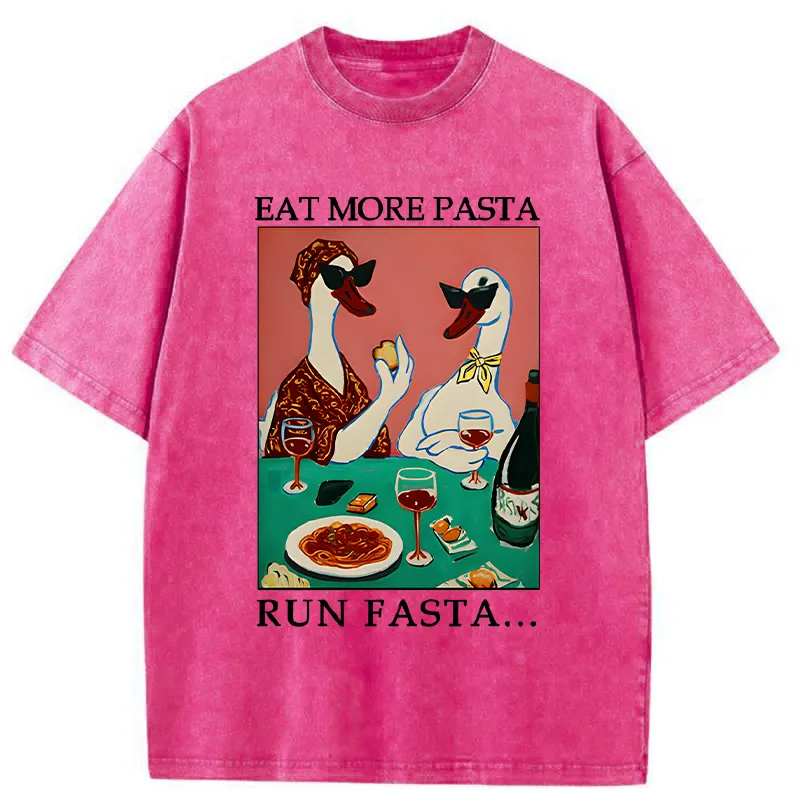 Unisex Eat More Pizza Washed T-Shirt