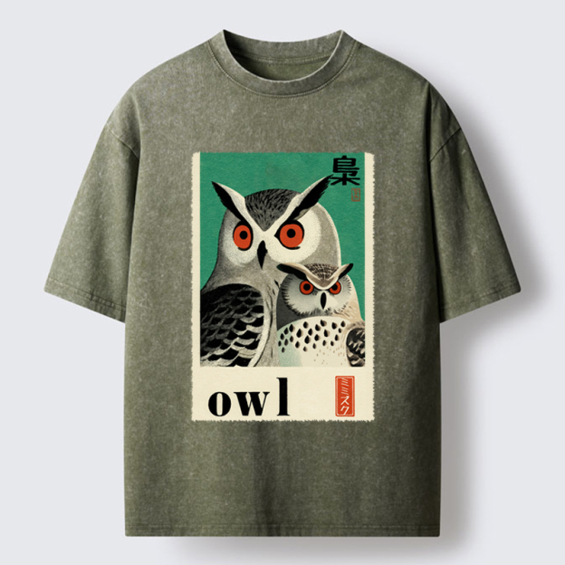 Unisex Eagle Owls Washed T-Shirt