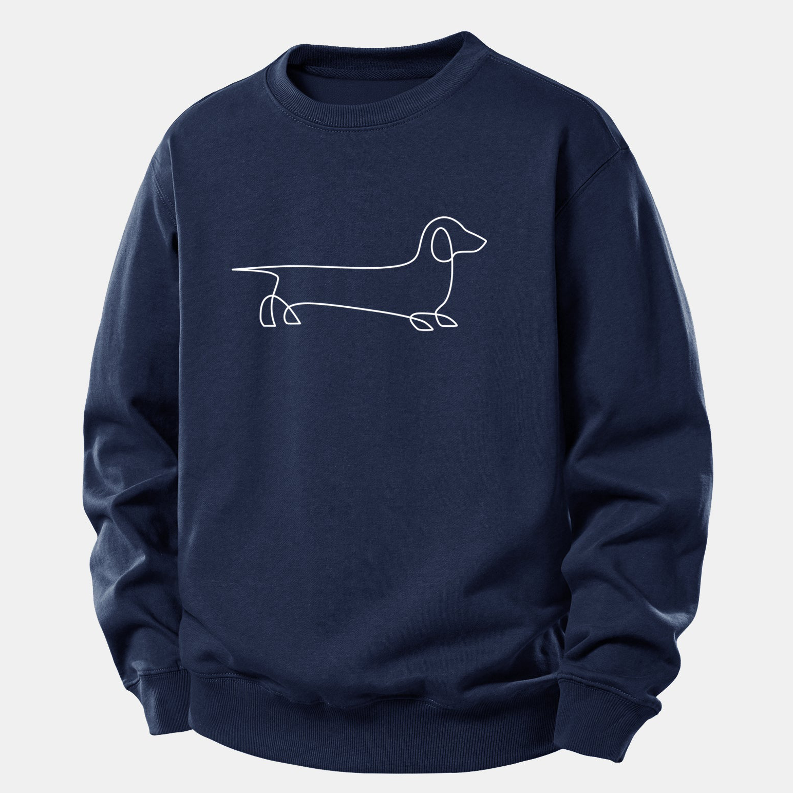 Line Dachshund Print Relax Fit Sweatshirt