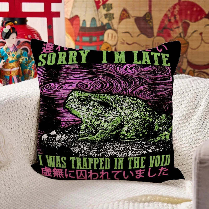Frogs Trapped In The Void Cushion Pillow