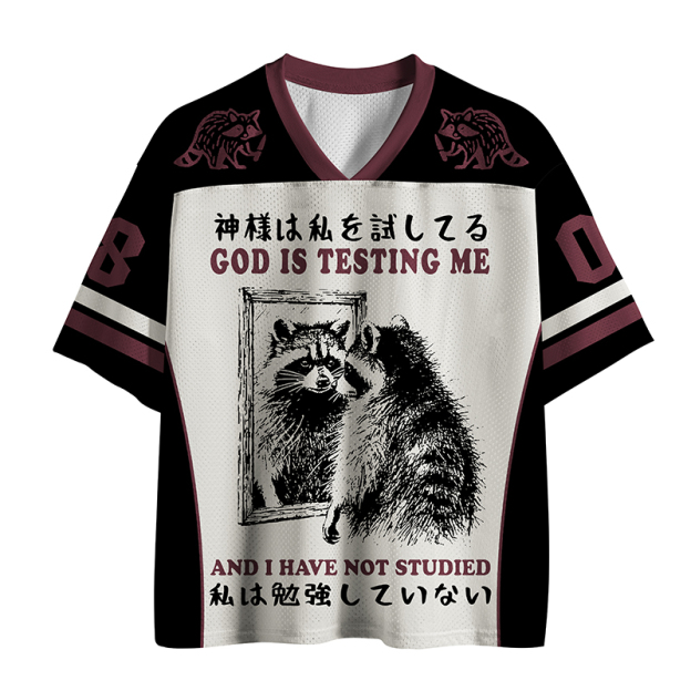 Raccoon Not Studied Jersey Shirts