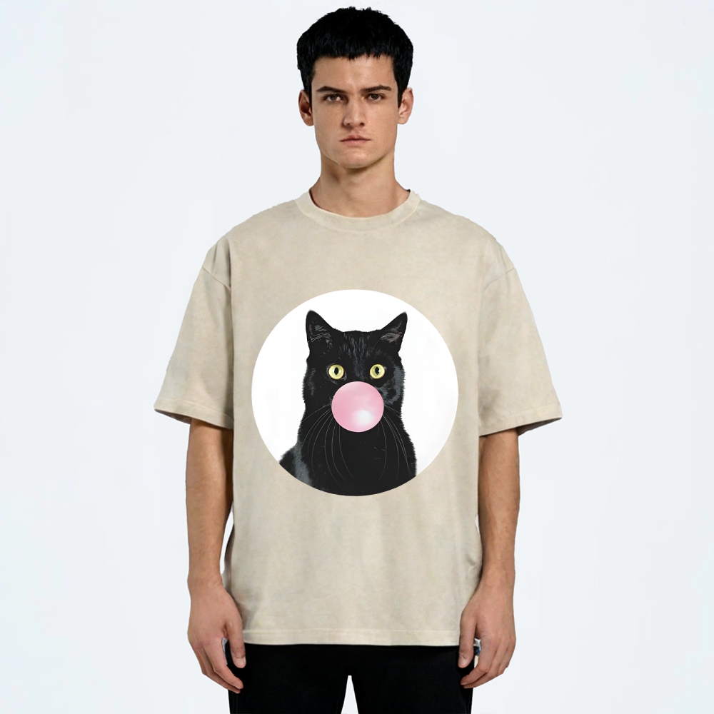  Bubble Cat Washed T-Shirt