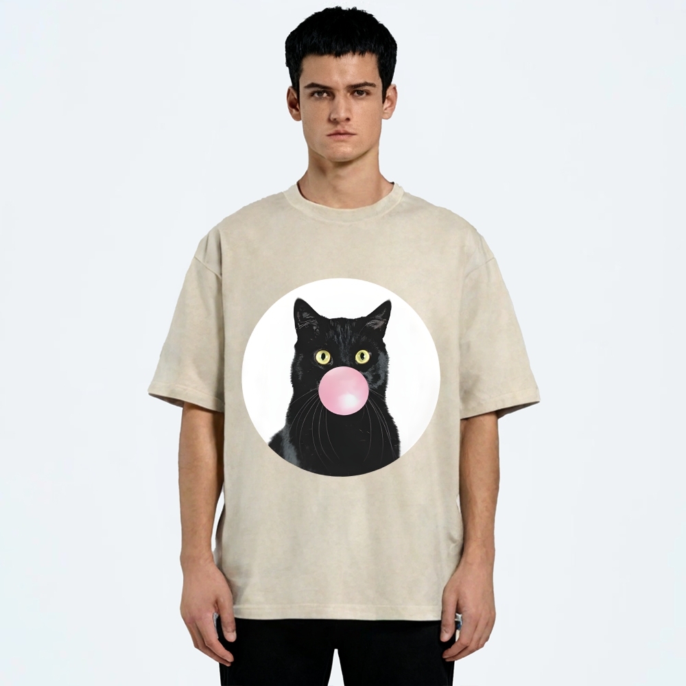  Bubble Cat Washed T-Shirt
