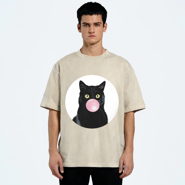  Bubble Cat Washed T-Shirt