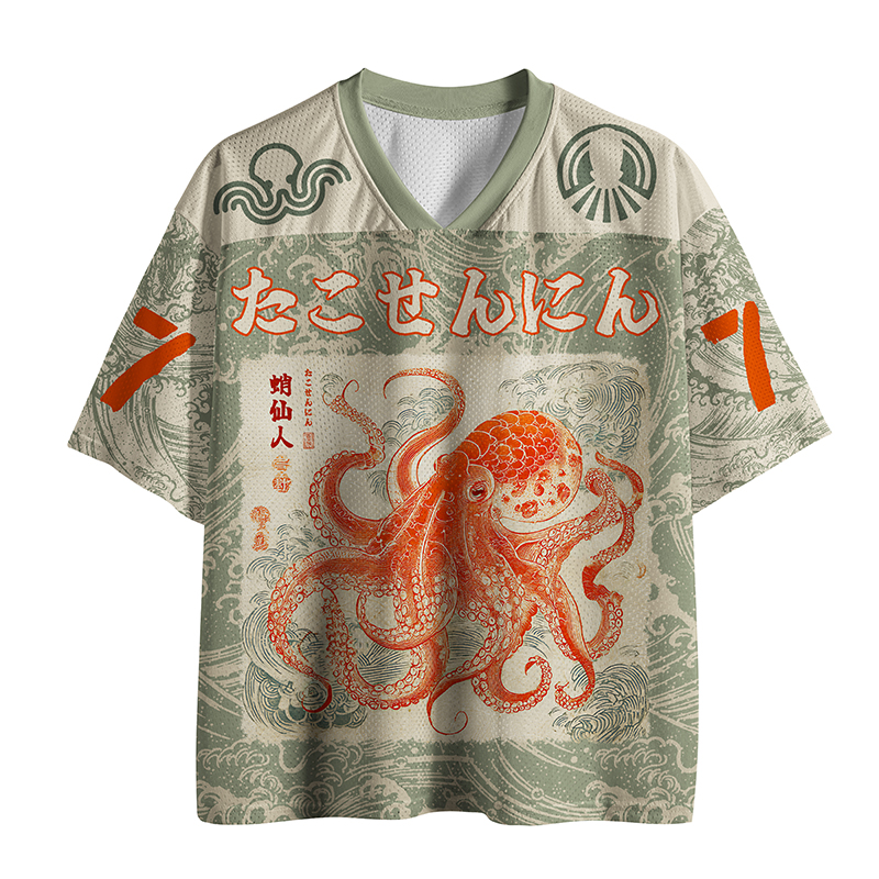 Octopus Sage Printed Jersey Shirts