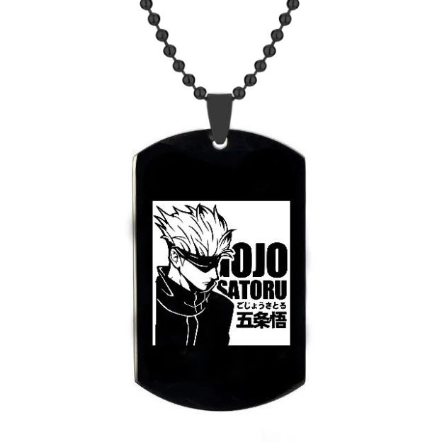 Animation Peripheral Accessories Spell Return Necklace Gojo Satoru Cartoon Character Image Stainless Steel Laser Engraving Pendant