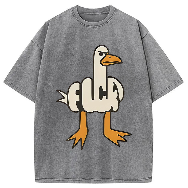Tokyocanvas Angry Goose Funny Washed T-Shirt