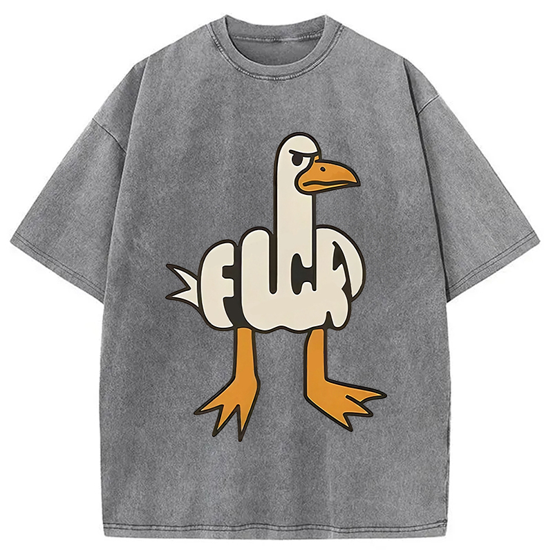 Tokyocanvas Angry Goose Funny Washed T-Shirt