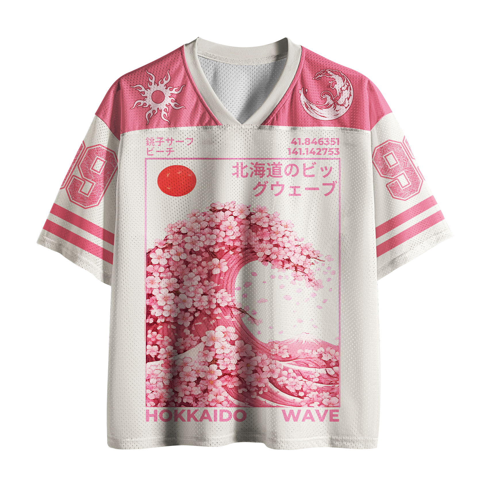 Sakura Surge-Hokkaido Wave Printed Jersey Shirts