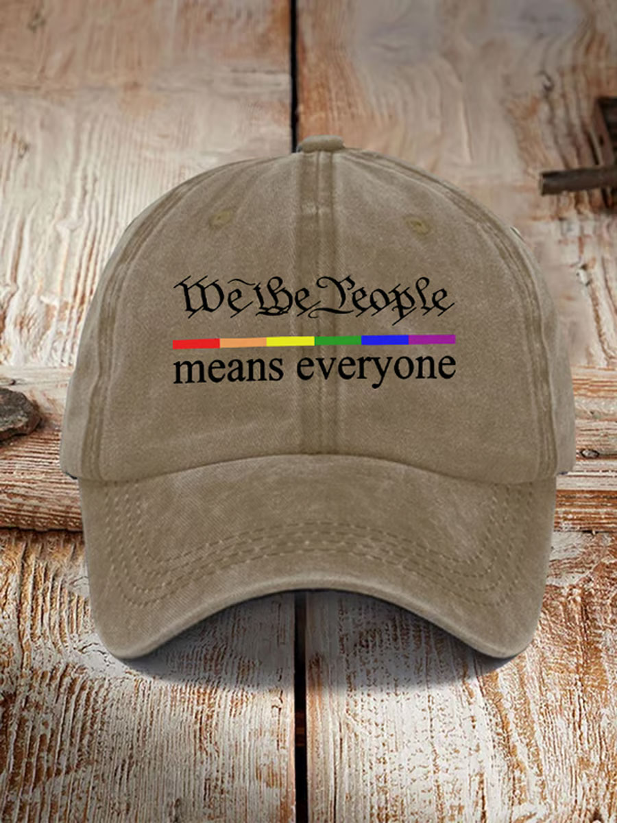 Unisex LGBT We The People Means Everyon People Pride Print Hats