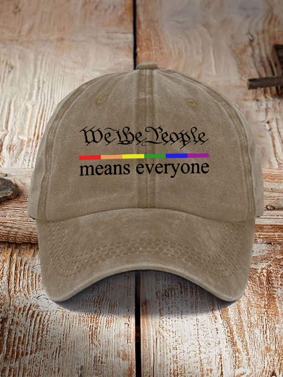Unisex LGBT We The People Means Everyon People Pride Print Hats