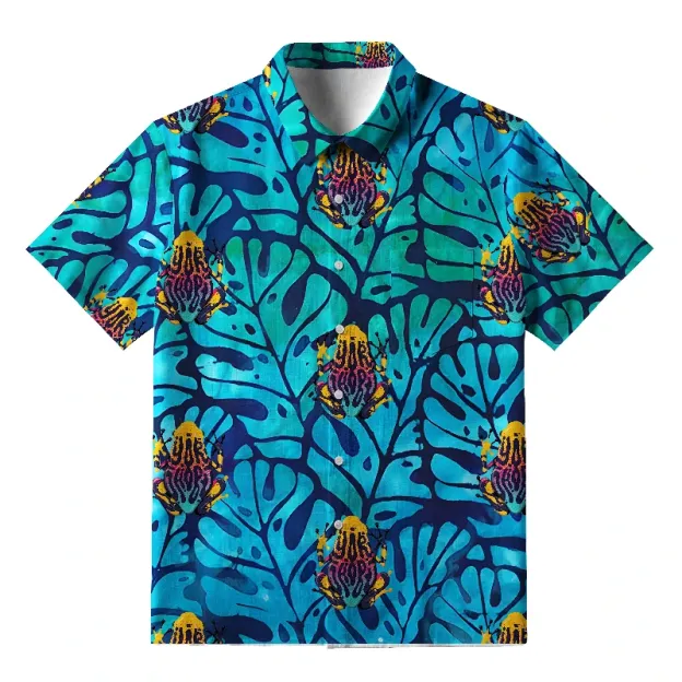  Japanese Retro Frog Button-up Shirt