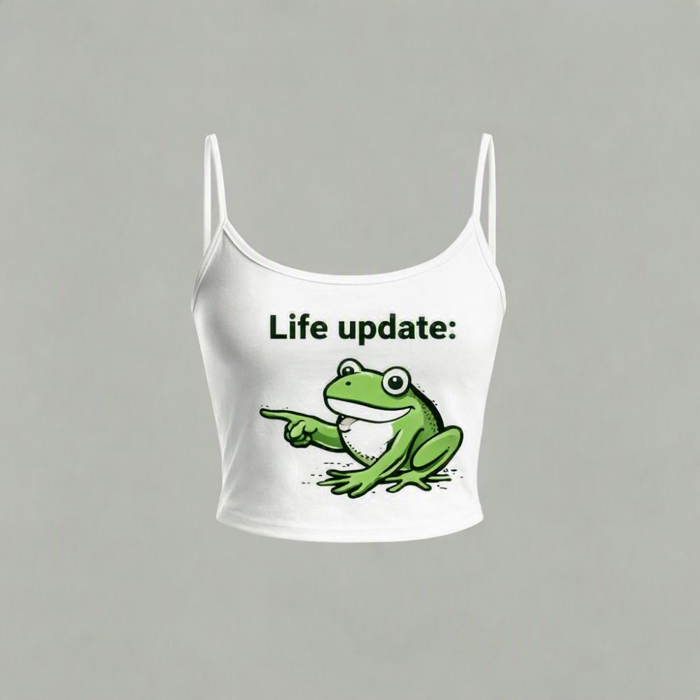 Meme Funny Frog Print Top & Elasticated Trousers Two-Piece Set