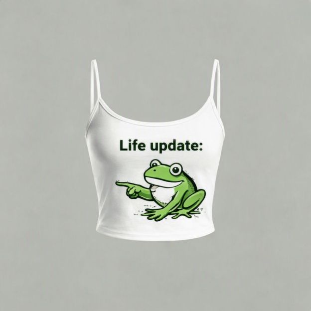 Meme Funny Frog Print Top & Elasticated Trousers Two-Piece Set