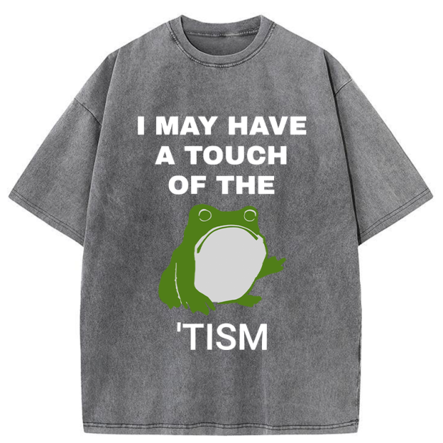 Funny Frog Flipping The Bird Washed T-Shirt
