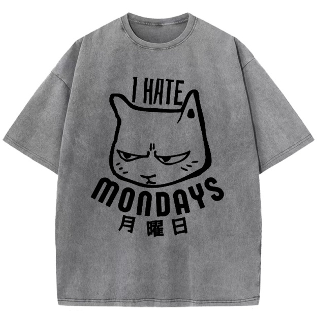 Cat Hate Monday Washed T-Shirt