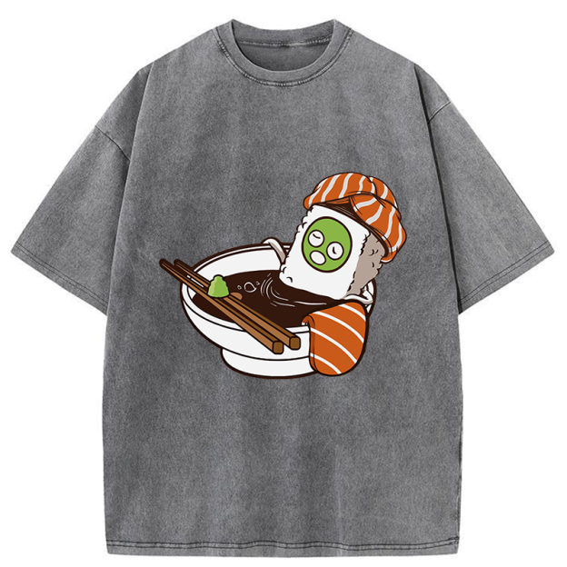 Lovely Sushi Soy Sauce Bath Washed T-Shirt