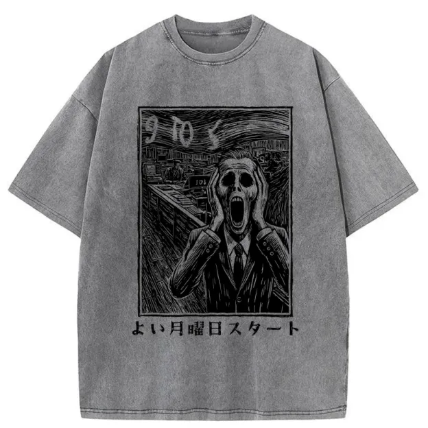 Office Worker The Scream Washed T-Shirt