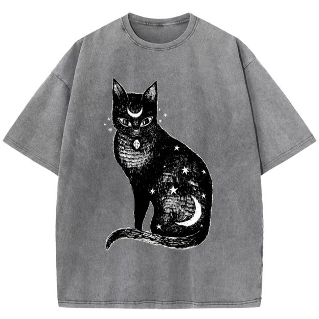 Ghost Black Cat Washed T-Shirt