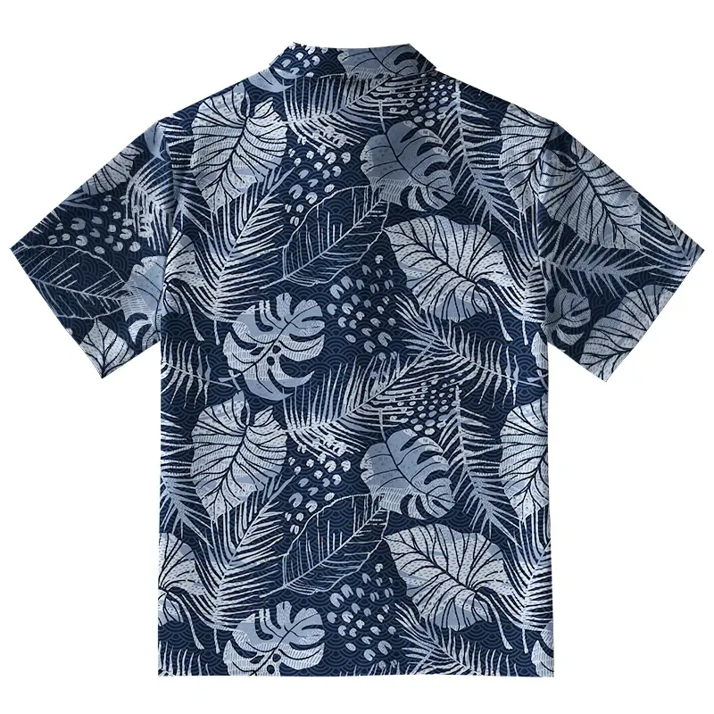  Jungle Leaf Dark Button-up Shirt
