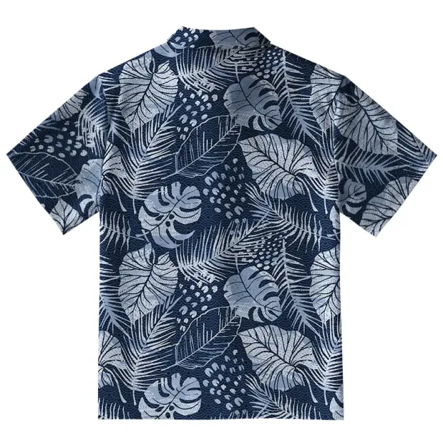  Jungle Leaf Dark Button-up Shirt