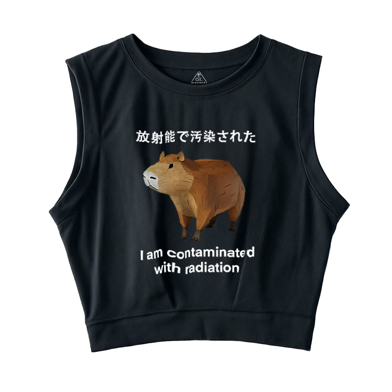  Capybara Contaminated By Radiation Sleeveless Crop Top