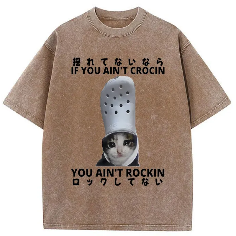 Funny Cat Meme Japan Washed T-Shirt