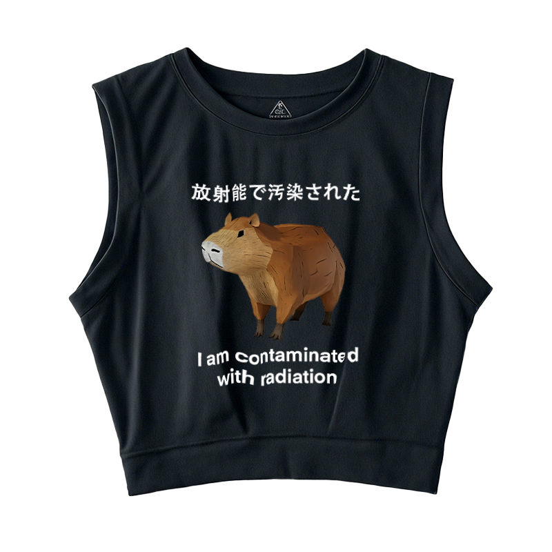  Capybara Contaminated By Radiation Sleeveless Crop Top