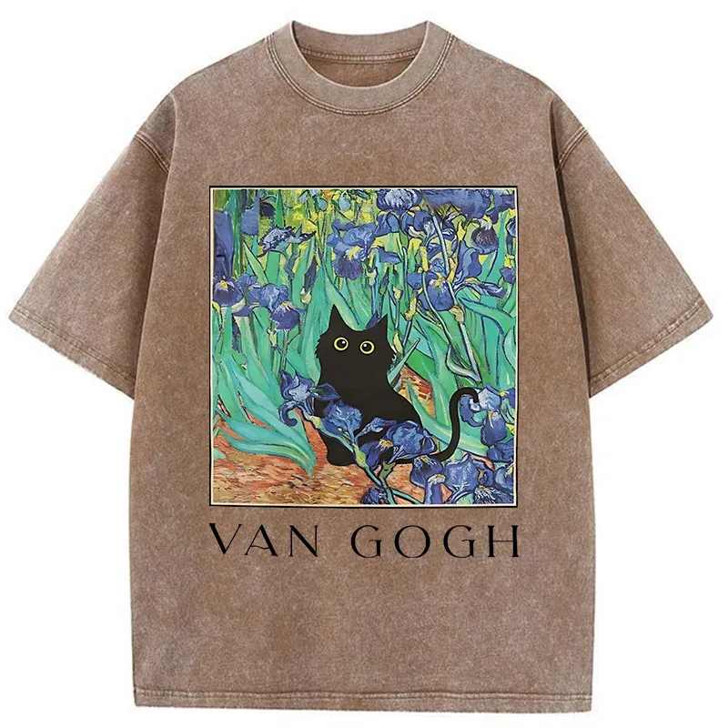 Van Gogh's Cat Japan Washed T-Shirt