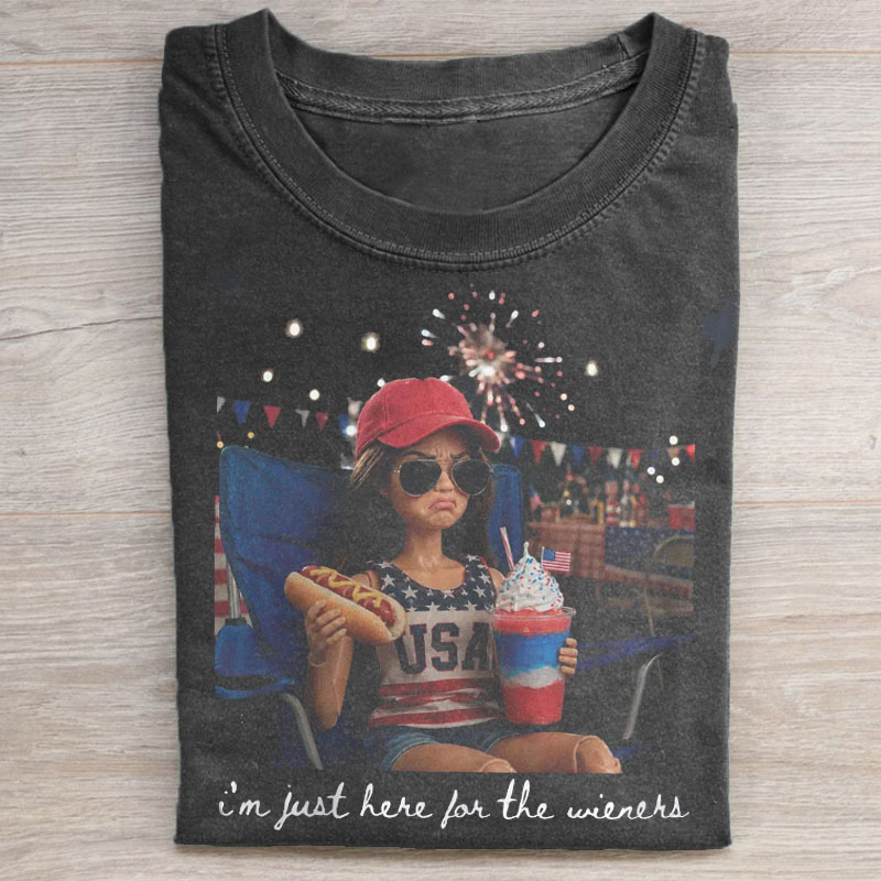 4th Of July Doll Face Meme Washed Folded T-shirt