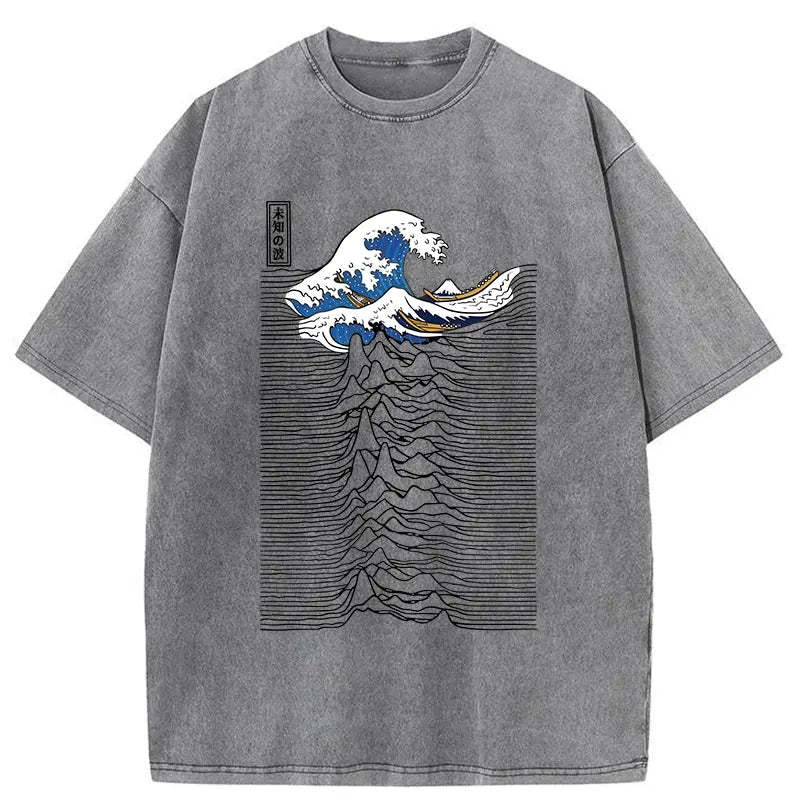 Music And Waves Washed T-Shirt